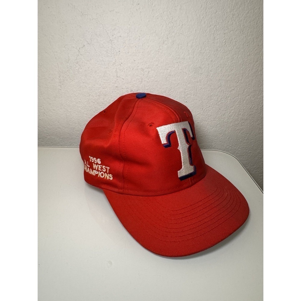 Vintage Texas Rangers Baseball Cap SnapBack 1996 AL West Champions Red